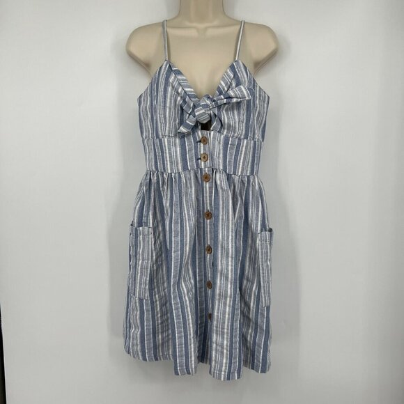 Roxy Women's Under The Cali Sun Button Front Dress Woman's size Large Cotton sum - Picture 1 of 15